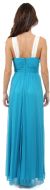 V-Neck Two Tone Long Formal Bridesmaid Dress back in Turquoise/Ivory